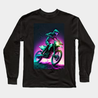 Cyber Future Dirt Bike With Neon Colors Long Sleeve T-Shirt